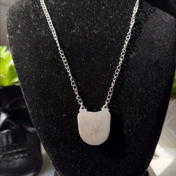 White Buffalo Horse Shoe Sterling Silver Necklace - Picture 4 of 4